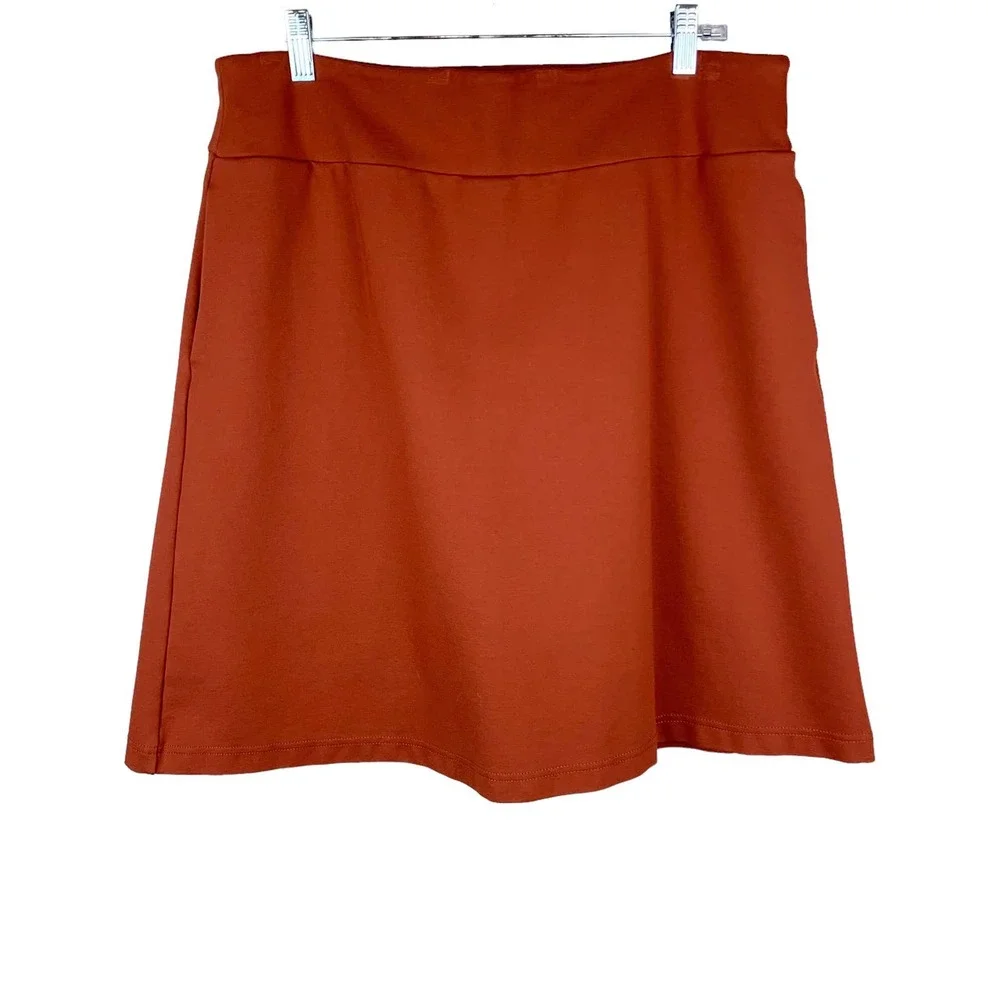 Betabrand A-line Skirt Skort Ponte Amber Brown Knee Length XL
